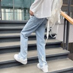 C316FF12P58 spring jeans ripped trousers washed light blue casual jeans men's pants