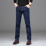 Q thickened velvet jeans men's straight-leg loose winter slim casual autumn and winter large size long trousers