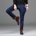 Q thickened velvet jeans men's straight-leg loose winter slim casual autumn and winter large size long trousers