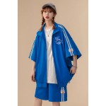 ! Neutral style sweet cool oversize lazy style cardigan short-sleeved shorts casual TZ8651P90