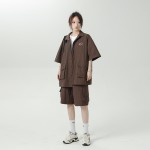 Neutral Style 23 Summer Fashion Versatile Workwear Short Sleeve Big Pocket Shorts Set TZ813801P75 Control 98