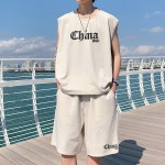 2023 summer Hong Kong style design oversize simple chian shorts suit BX8229P50