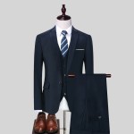 Suit suit men's suit men's business casual professional fit groom groomsmen wedding three-piece dress trendy