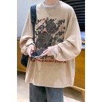 Douyin supplies, autumn spot washed cotton loose version heavy long-sleeved T-shirt D223A-ST232-Special P38