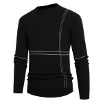 Knitted sweater men's round neck long-sleeved T-shirt middle-aged men's sweater spring and autumn thin trendy bottoming shirt clothes