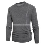 Knitted sweater men's round neck long-sleeved T-shirt middle-aged men's sweater spring and autumn thin trendy bottoming shirt clothes