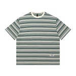 PL781260g color striped round neck short-sleeved T-shirt