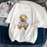 T664*P15NASAtt shirt male astronaut joint summer trendy brand men's t-shirt short-sleeved cotton youth top