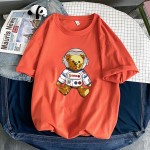 T664*P15NASAtt shirt male astronaut joint summer trendy brand men's t-shirt short-sleeved cotton youth top