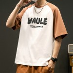 Hong Kong style 23 summer versatile casual loose cool T raglan sleeve foam T-shirt for men TH020-P23