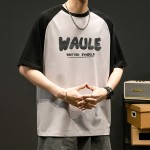 Hong Kong style 23 summer versatile casual loose cool T raglan sleeve foam T-shirt for men TH020-P23